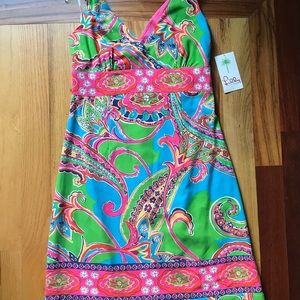 NWT Lilly Pulitzer Rylan Silk Print Dress Mediterranean